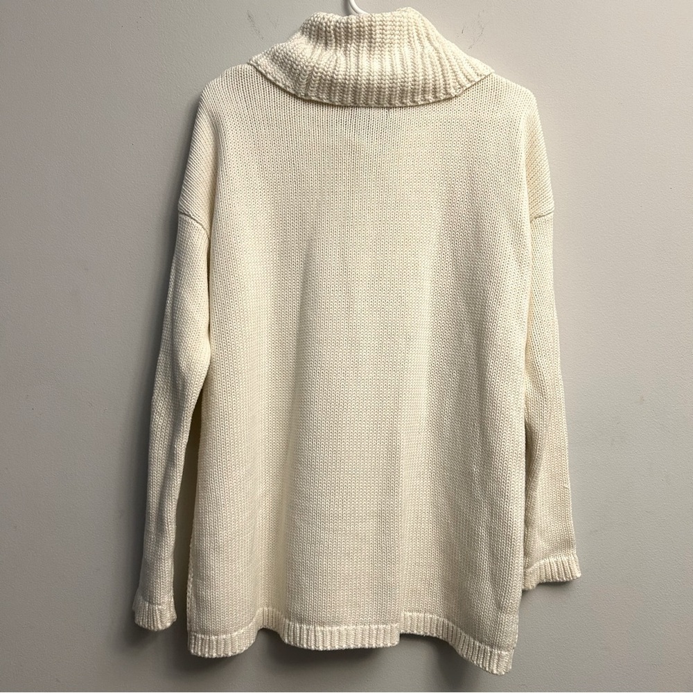 Rachel Zoe Slouchy Oversized Cowl Neck Sweater Turtleneck Ivory White Size S - Picture 3 of 9